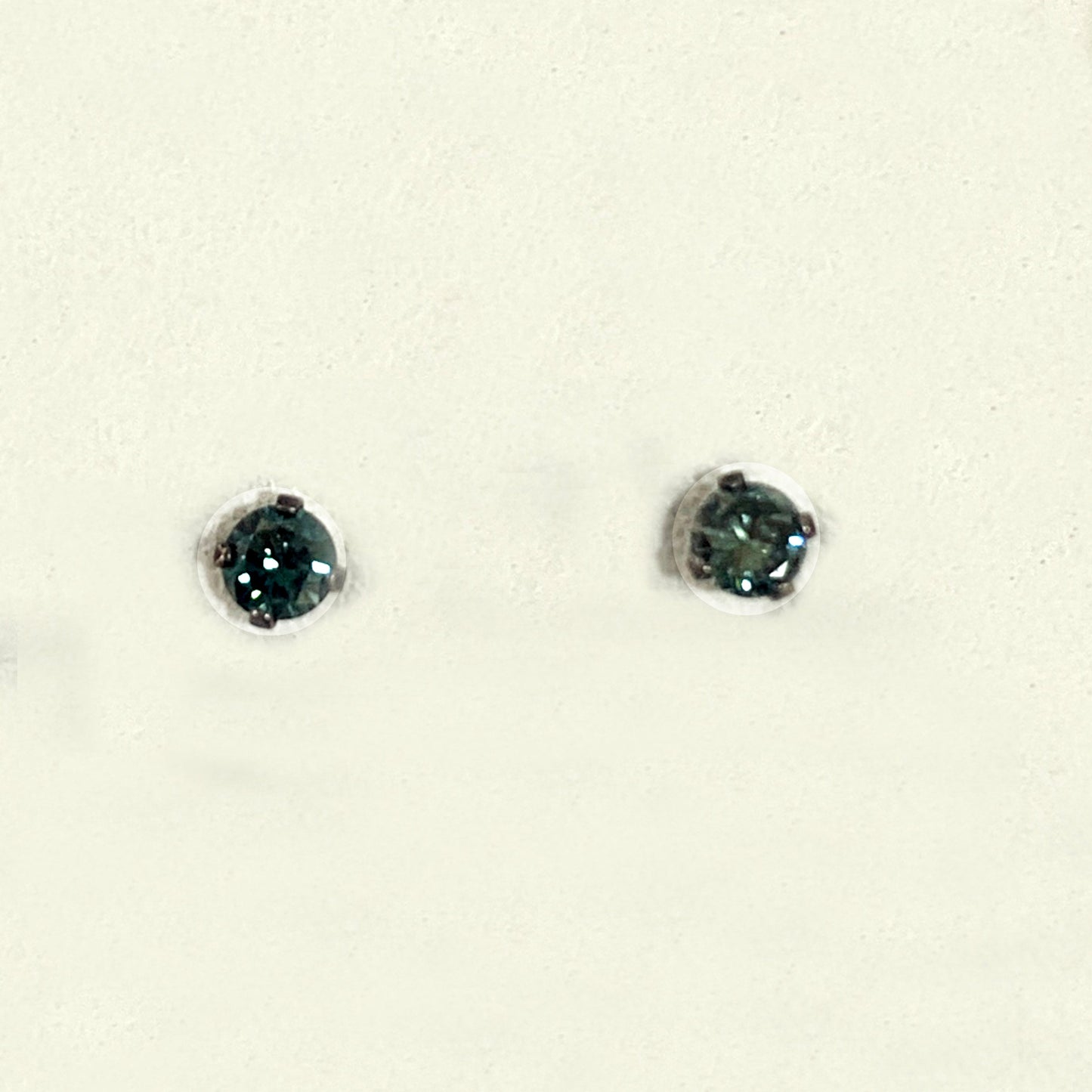 Sterling Silver Blue Diamond Earrings