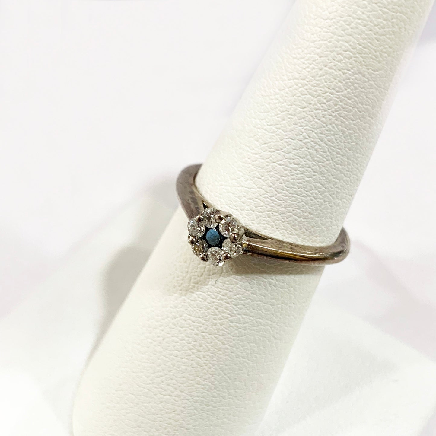 Sterling Silver Black Diamond Ring