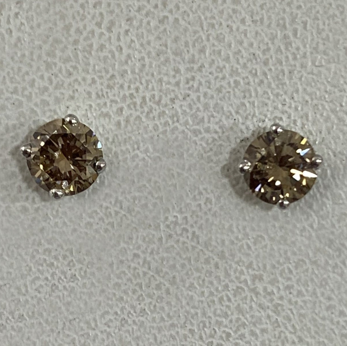 14k Rose Gold Brown Diamond Studds