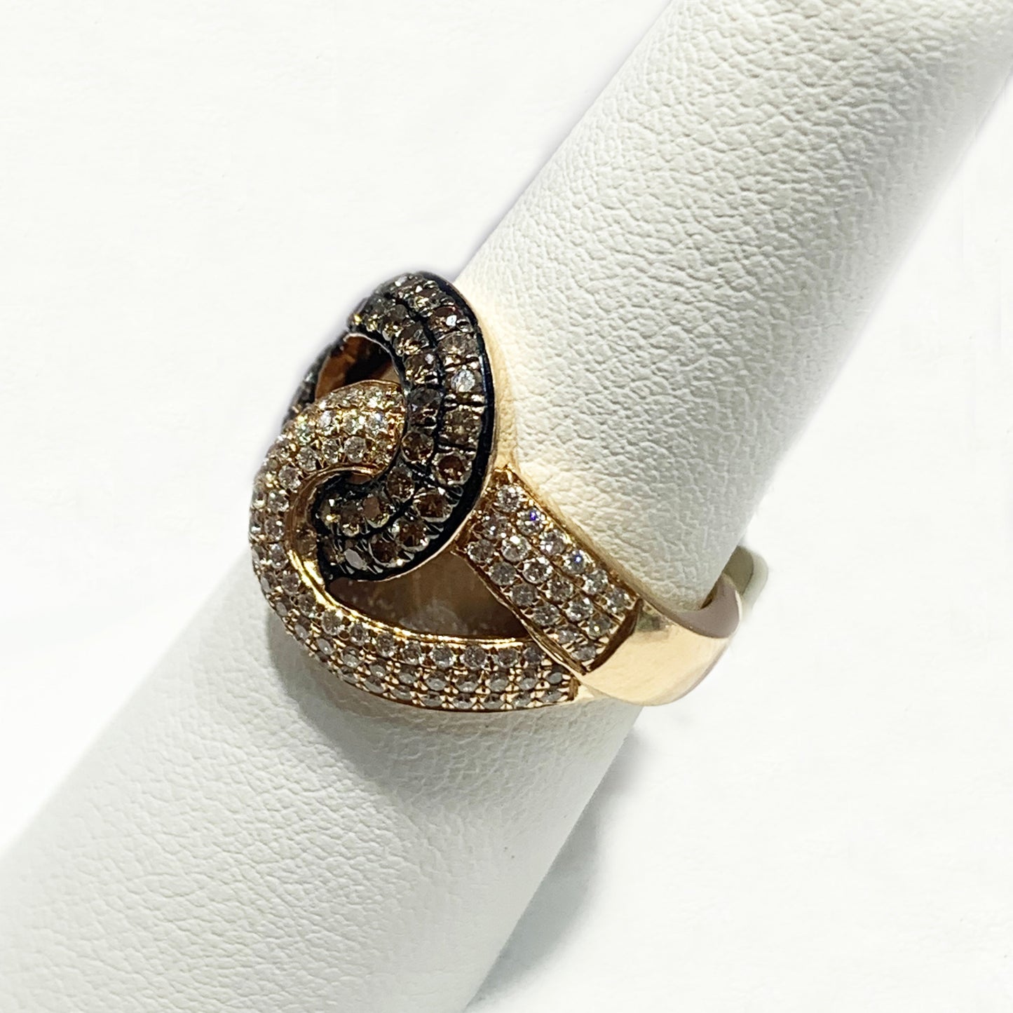 14k Rose Gold Brown Diamond Ring