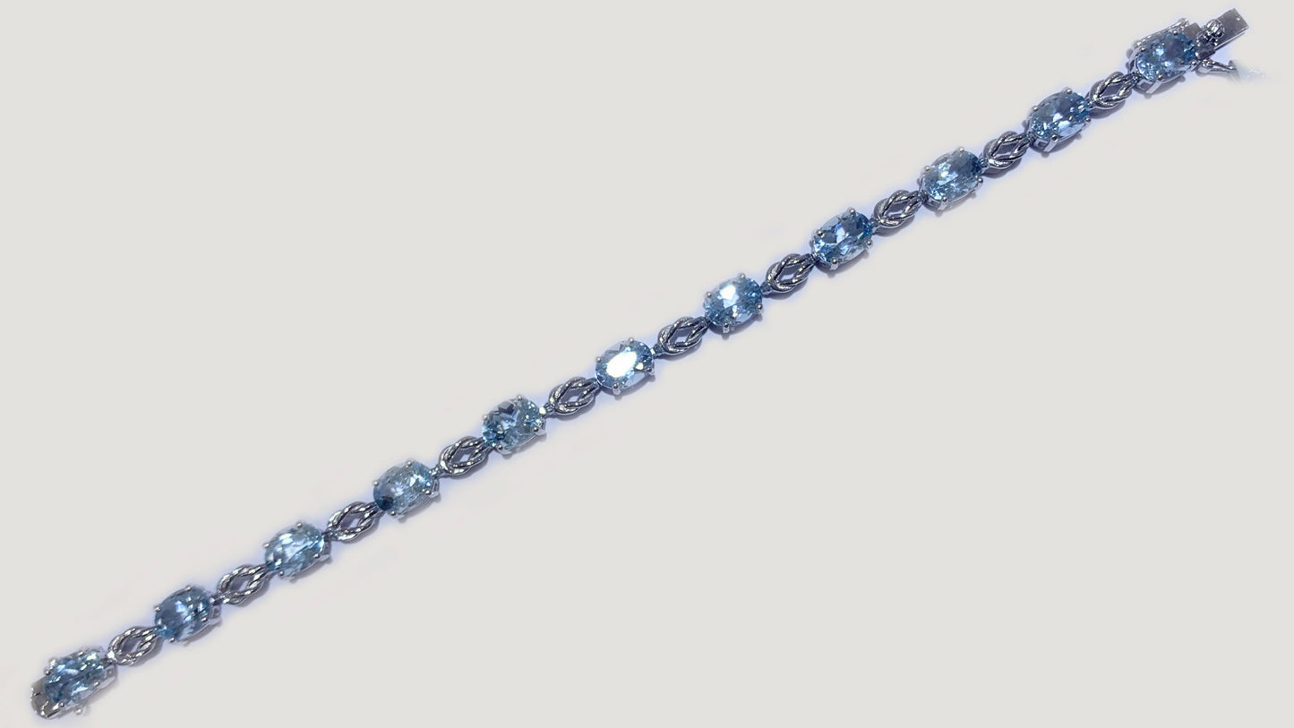 Sterling Silver Aquamarine Bracelet
