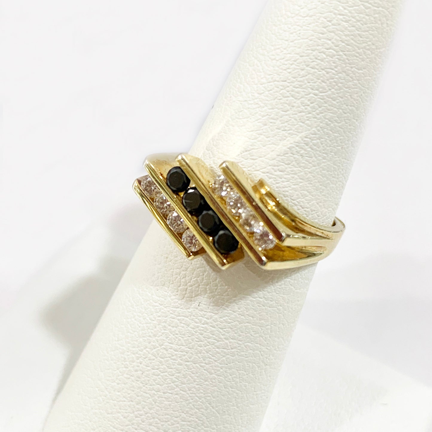 14k Yellow Gold Black Diamond Ring