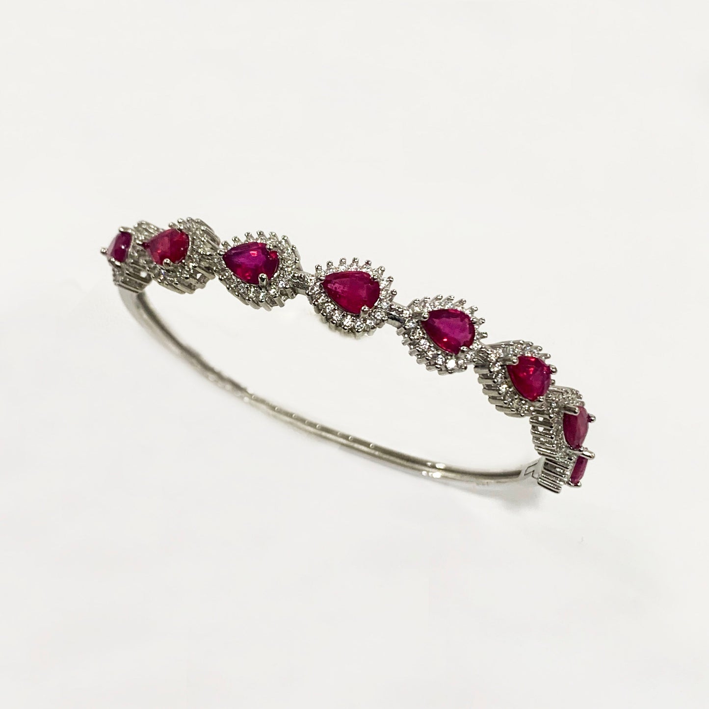 Sterling Silver Ruby Bangle