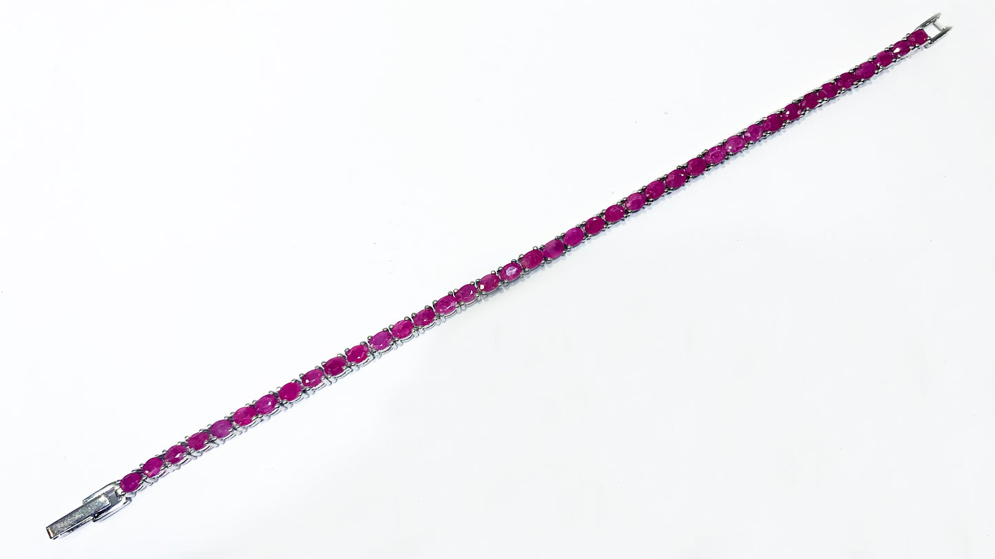 Sterling Silver Ruby Bracelet
