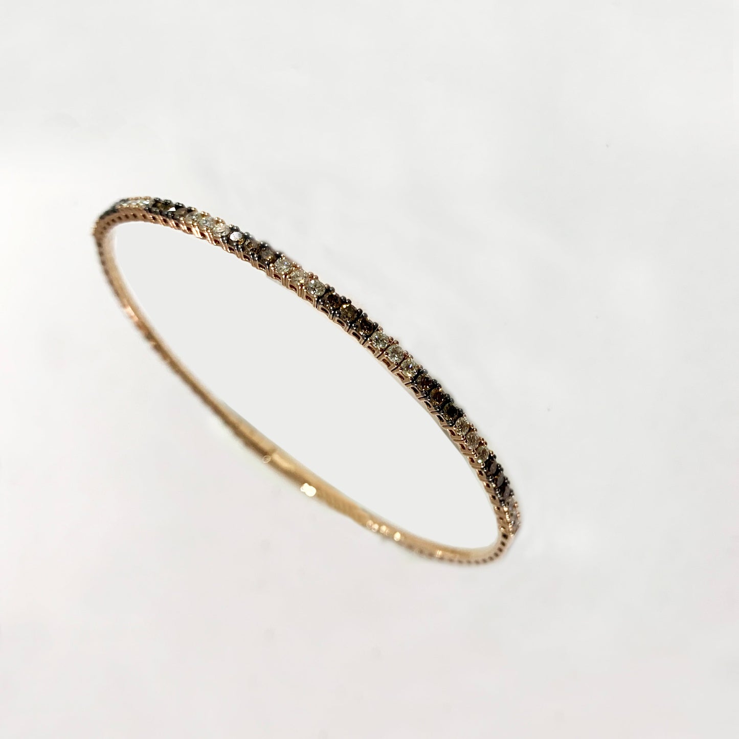 14k Rose Gold Chocolate Diamond Bangle