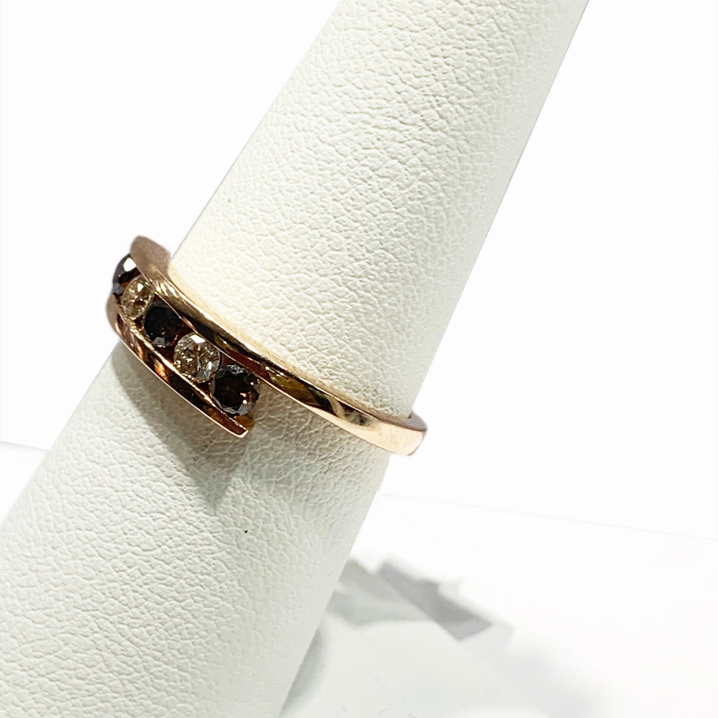 14k Rose Gold Brown Diamond Ring