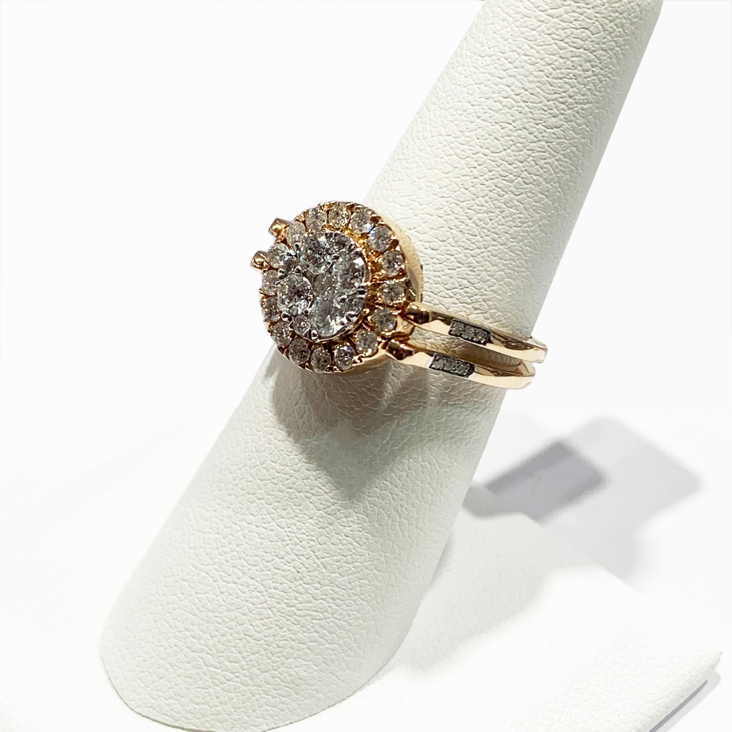 14k Rose Gold Brown & White Diamond Ring