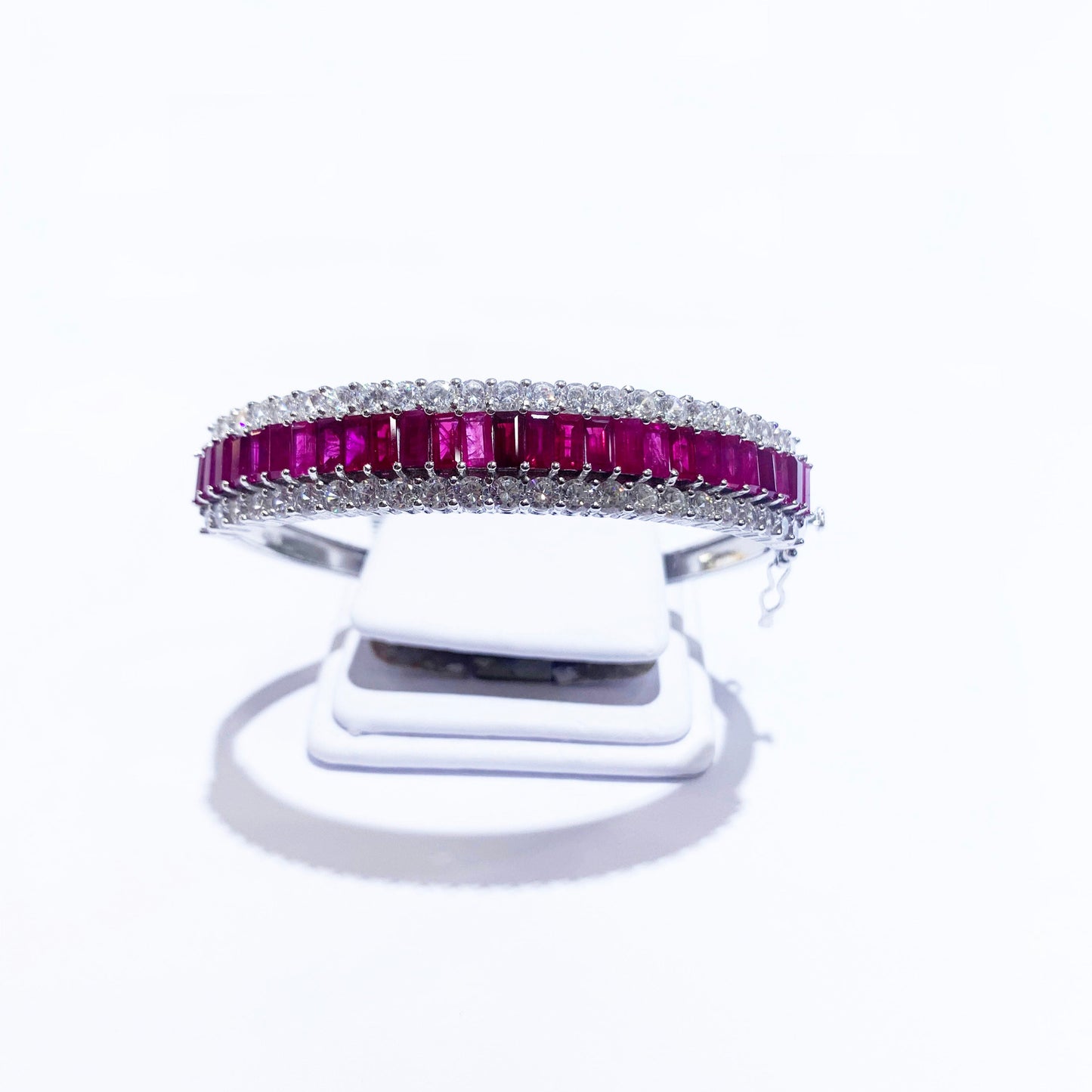 Sterling Silver Ruby Bangle