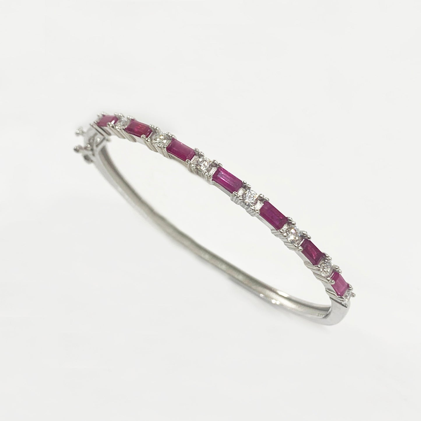 Sterling Silver Ruby Bangle