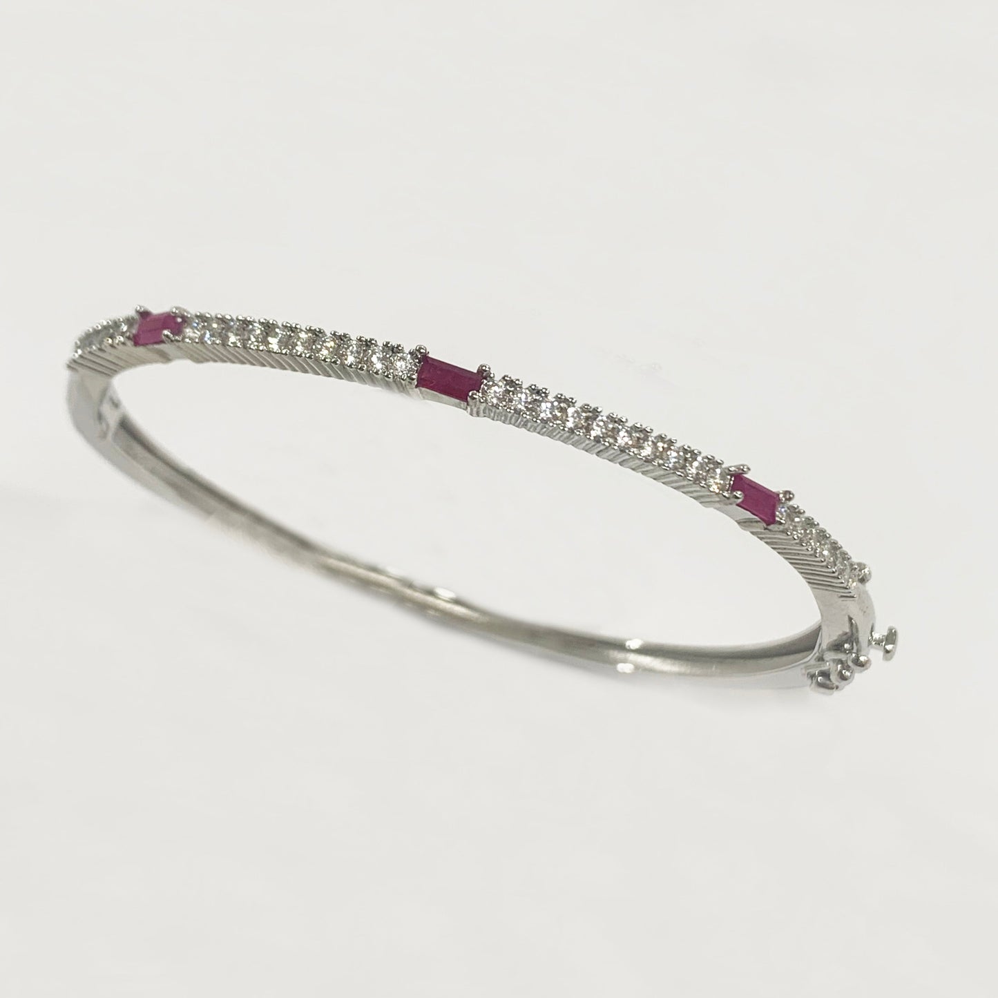Sterling Silver Ruby Bangle