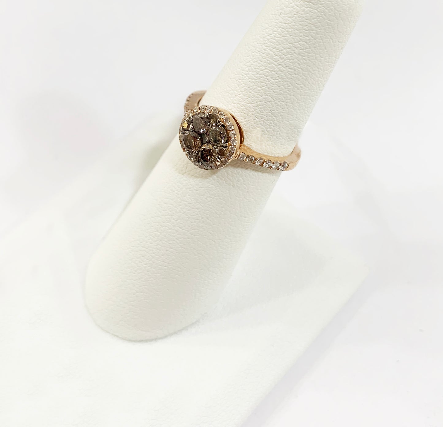 14k Rose Gold Brown Diamond Ring
