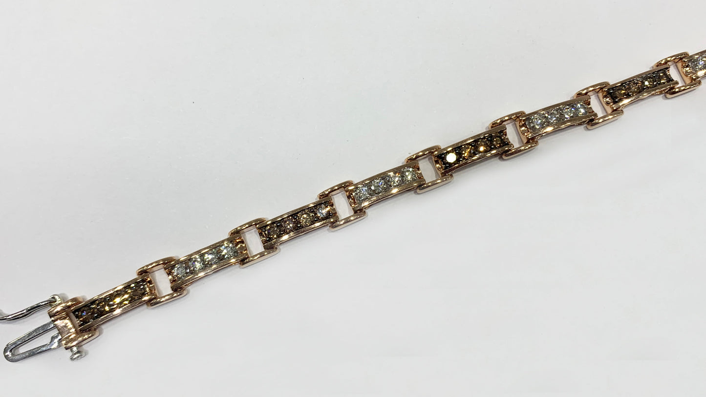 14k Rose Gold Chocolate Diamond Bracelet