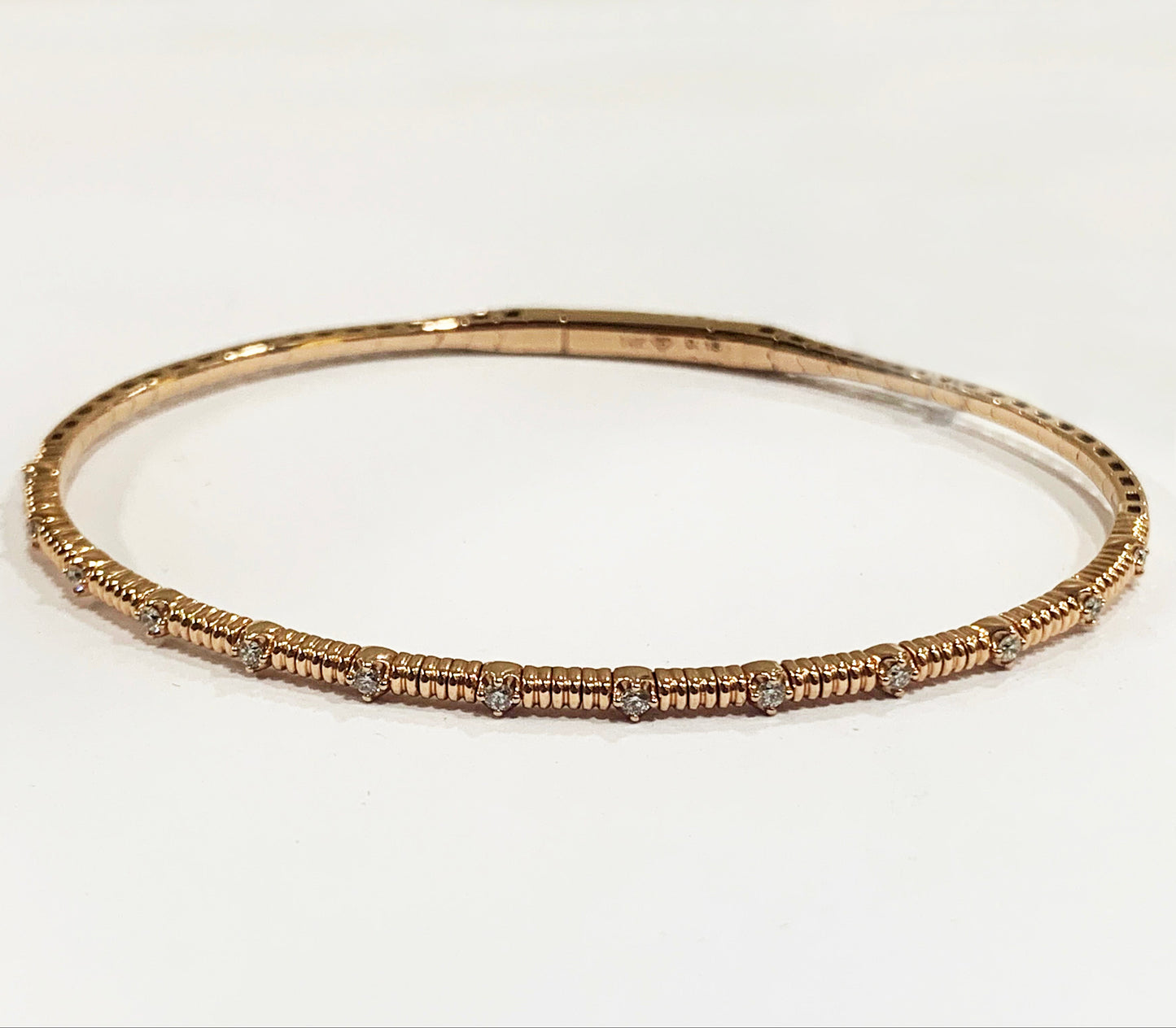 14k Rose Gold Diamond Flex Bangle