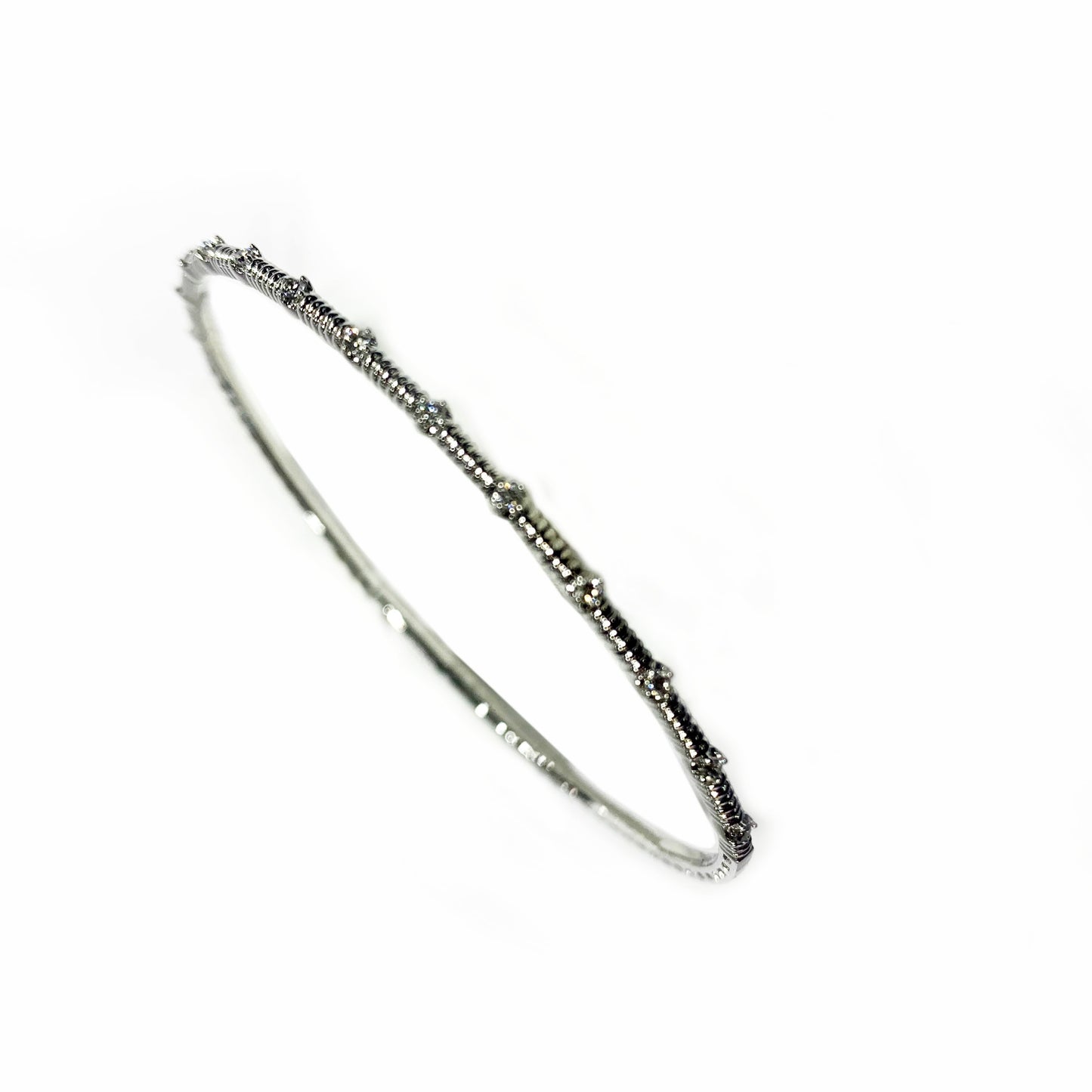 14k White Gold Diamond Flex Bangle