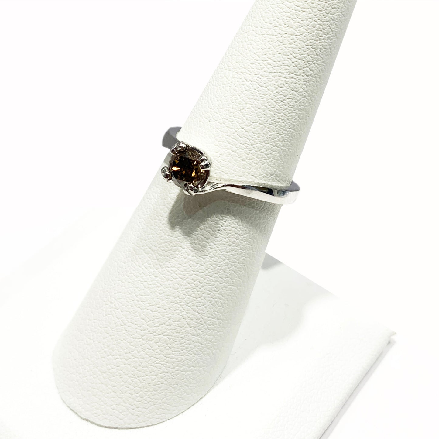 14k Rose Gold Brown Diamond Ring