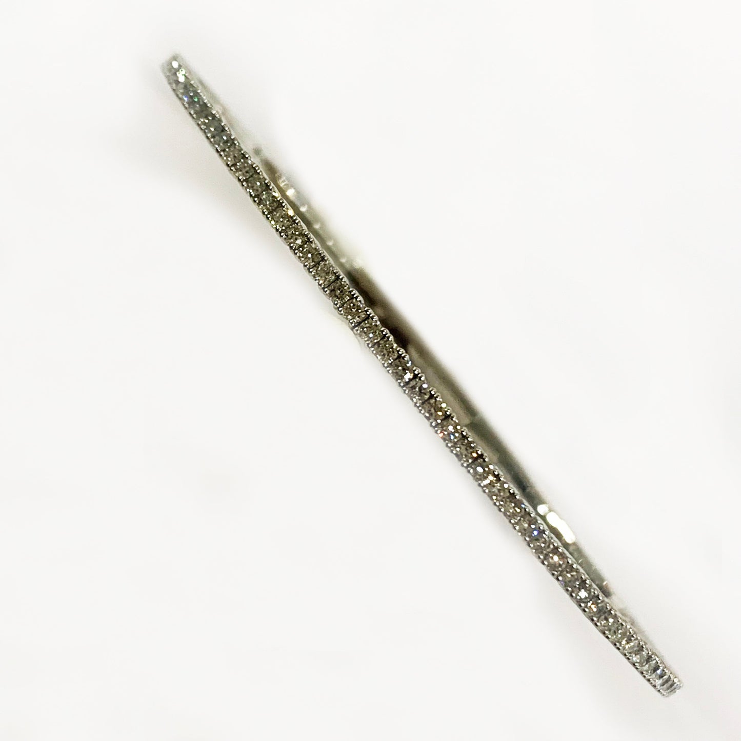 14k White Gold Diamond Flex Bangle