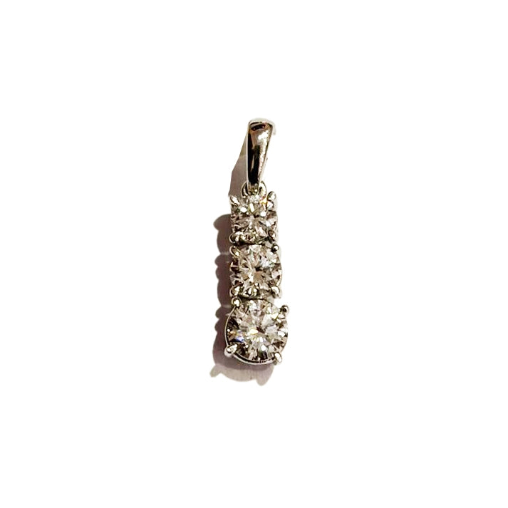 14K WHITE GOLD LAB DIAMOND PENDANT