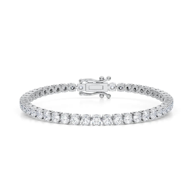 14K WHITE GOLD LAB GROWN DIAMOND BRACELET - 7 CT