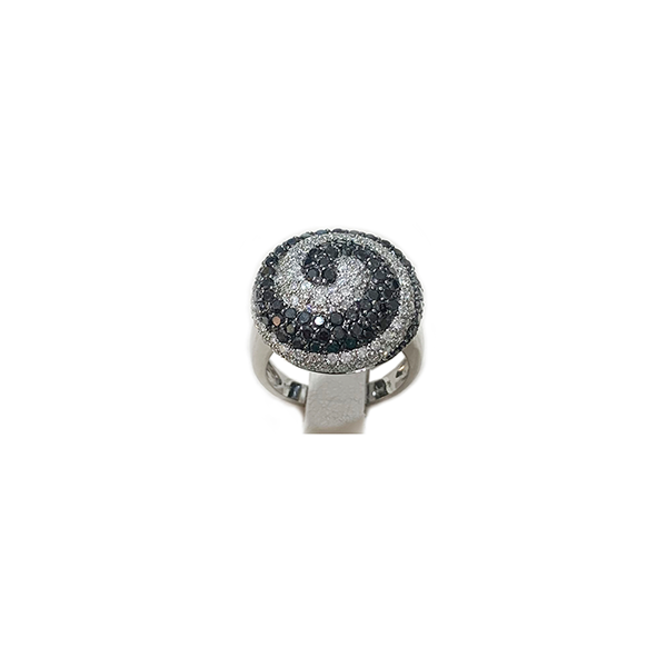 14k White Gold Black Diamond Ring