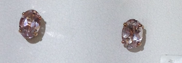 14k Rose Gold Morganite Earrings