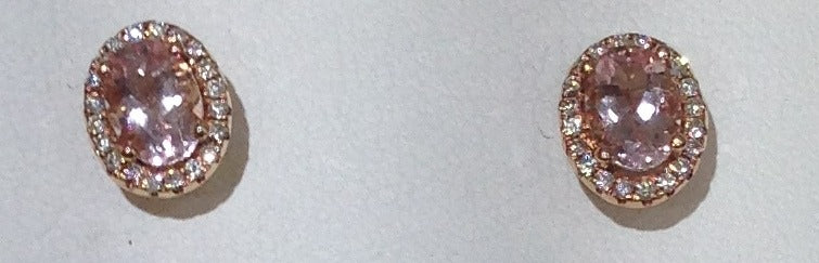 14k Rose Gold Morganite Earrings