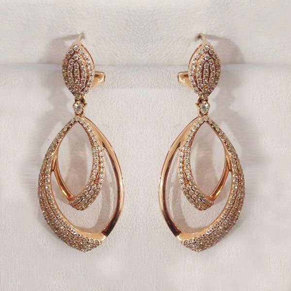14k Rose Gold Diamond Earrings