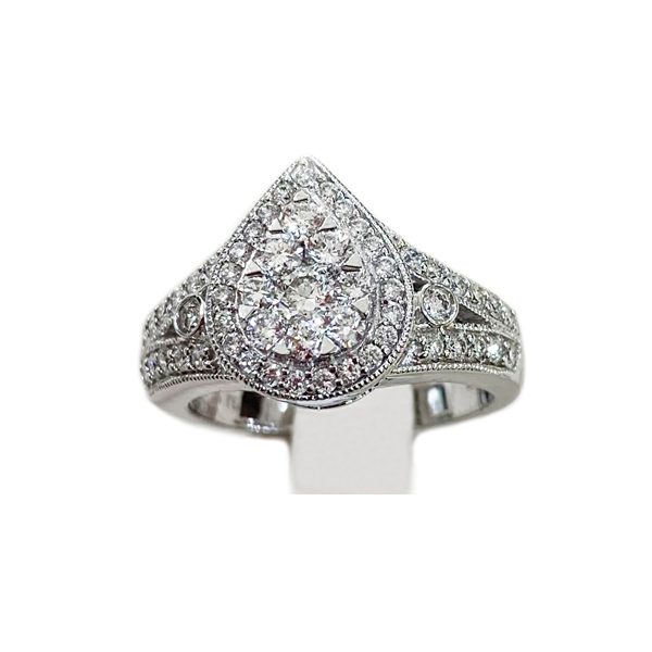 14k White Gold Diamond Ring