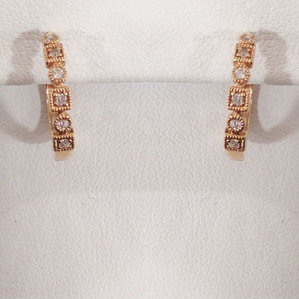 14k Rose Gold Diamond Earrings