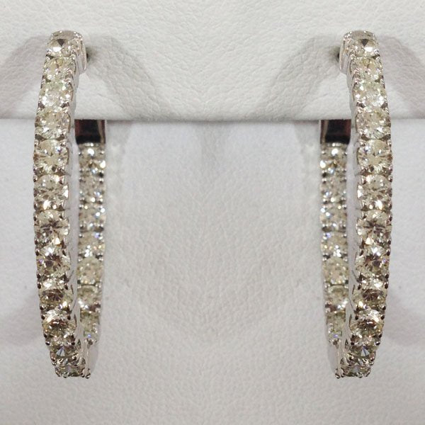 14k White Gold Diamond Earrings