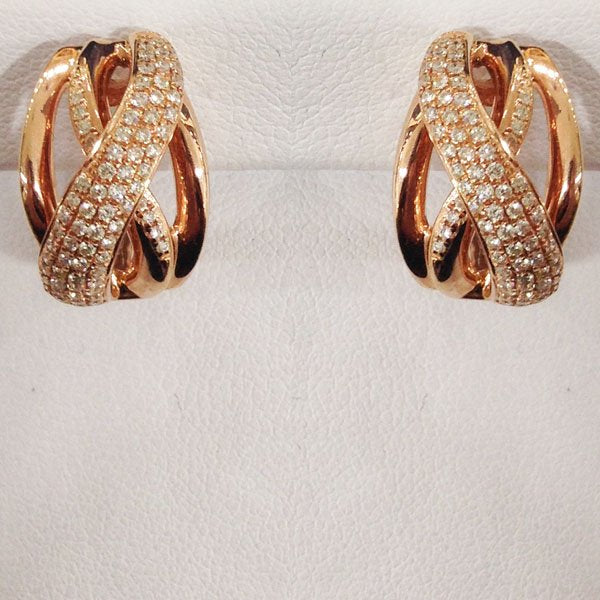 14k Rose Gold Diamond Earrings