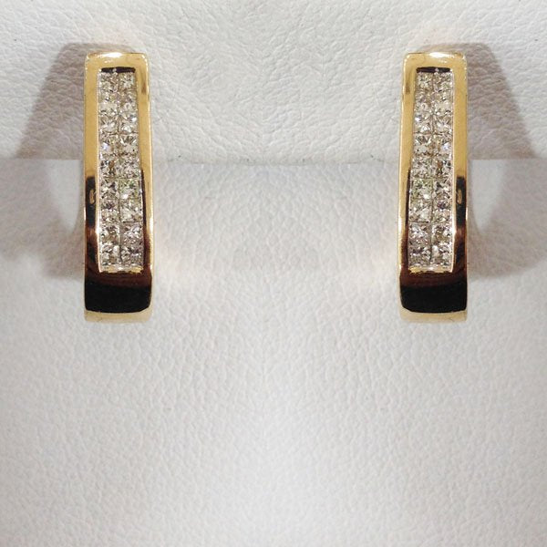 14k Yellow Gold Diamond Earrings