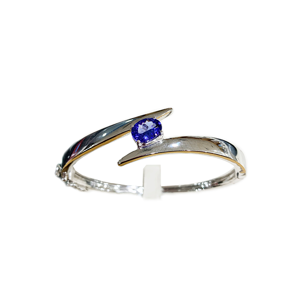 Sterling Silver Tanzanite Bangle