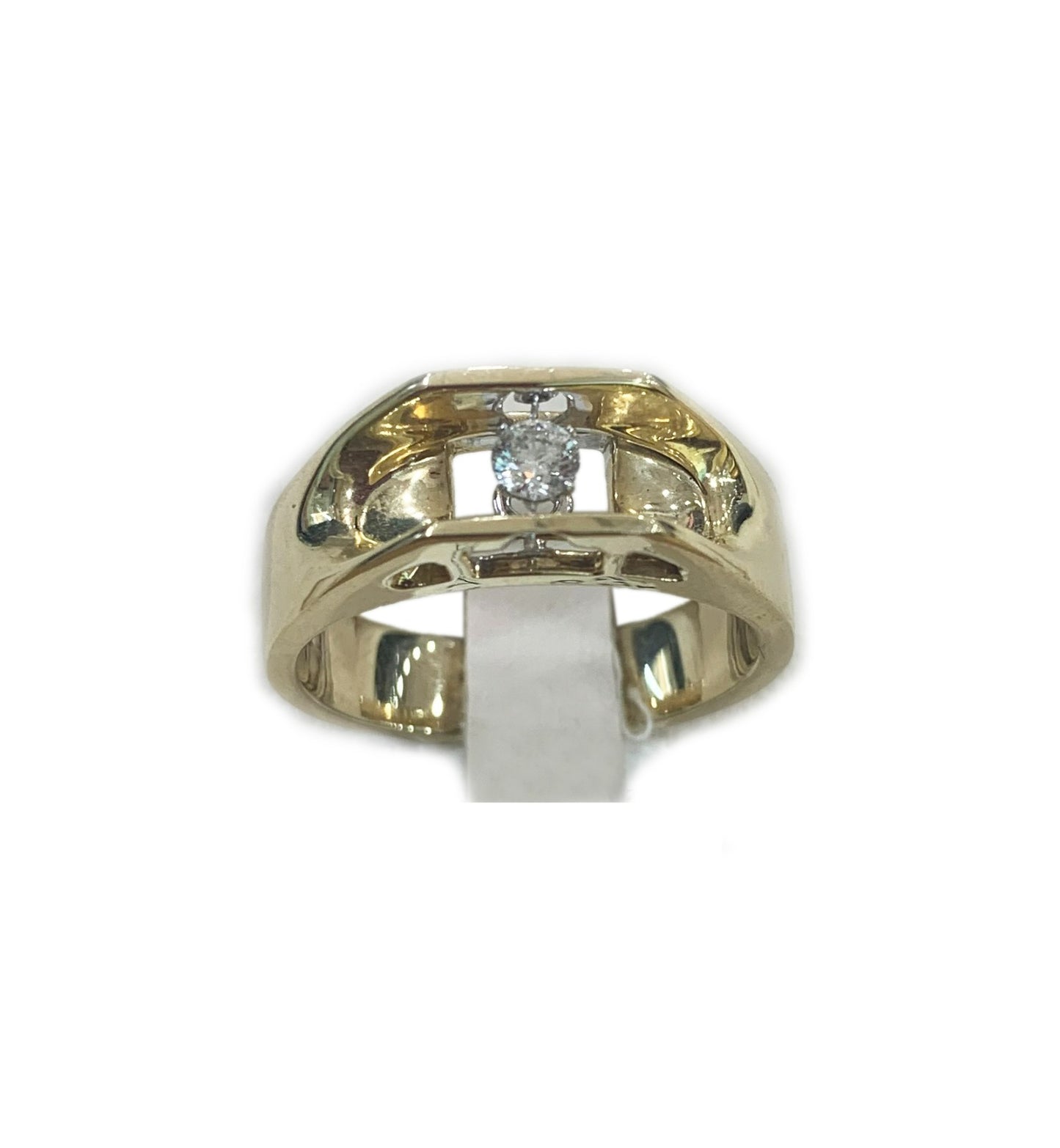 14k Yellow Gold Mens Diamond Ring