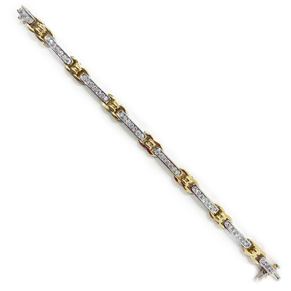 14k Two Tone Diamond Bracelet