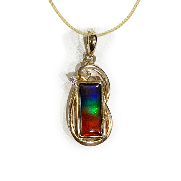 Gold Plated Ammolite Pendant