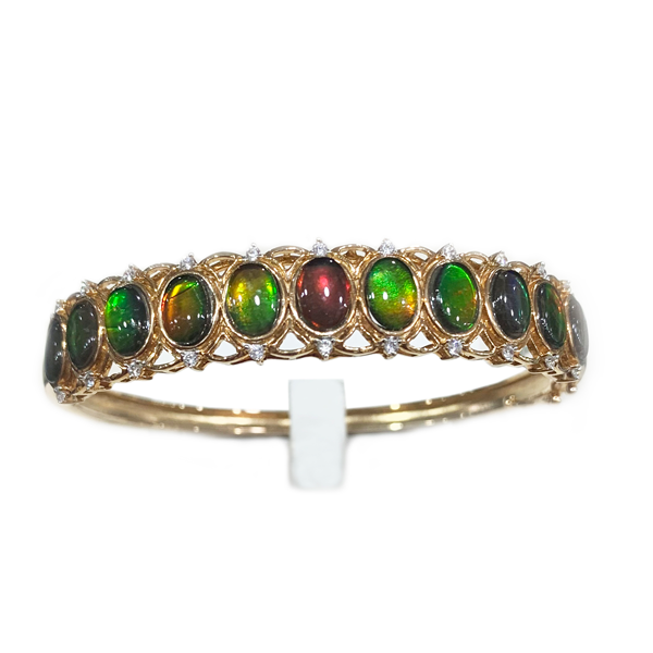 Sterling Silver Ammolite Bangle
