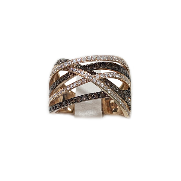14k Rose Gold Brown Diamond Ring