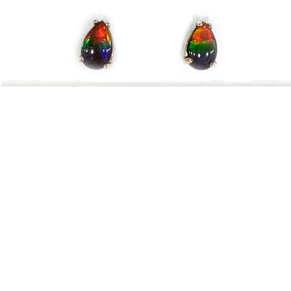 14K Gold Ammolite Earrings