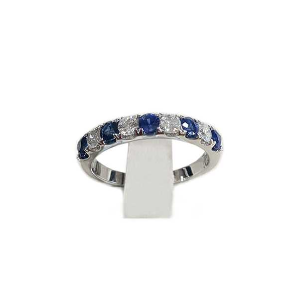 14k White Gold Sapphire Band