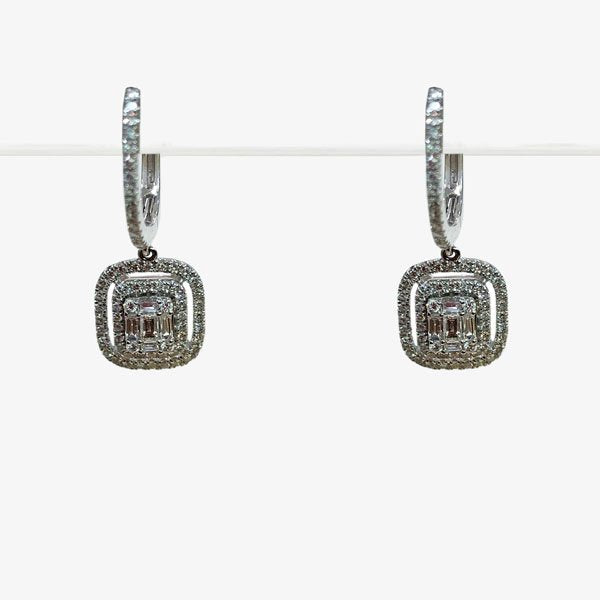 14k White Gold Diamond Earrings