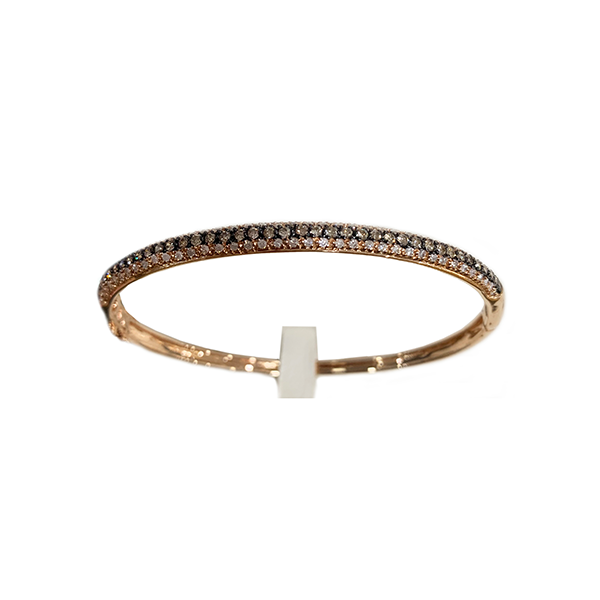 14k Rose Gold Brown Diamond Bangle