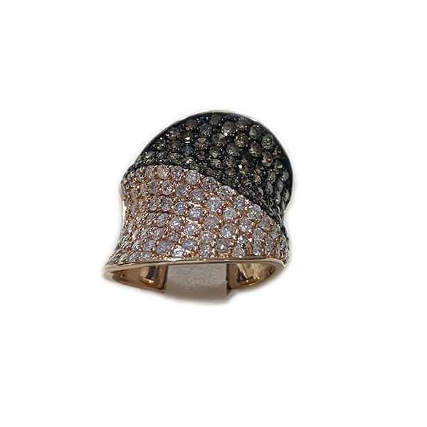 14k Rose Gold Brown Diamond Ring