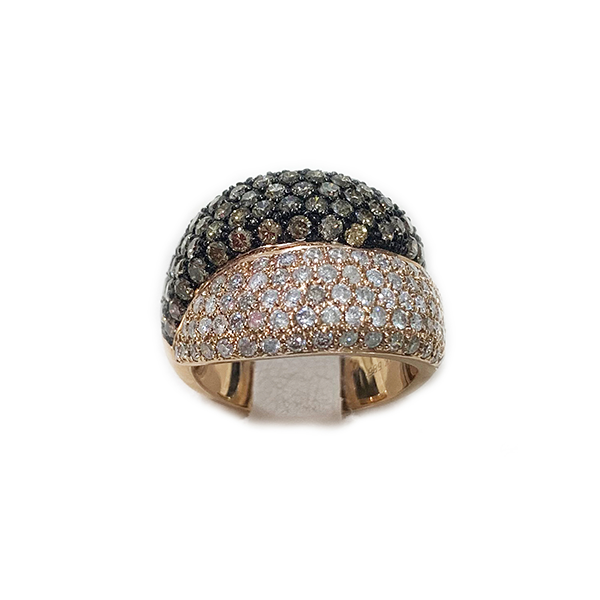14k Rose Gold Brown Diamond Ring