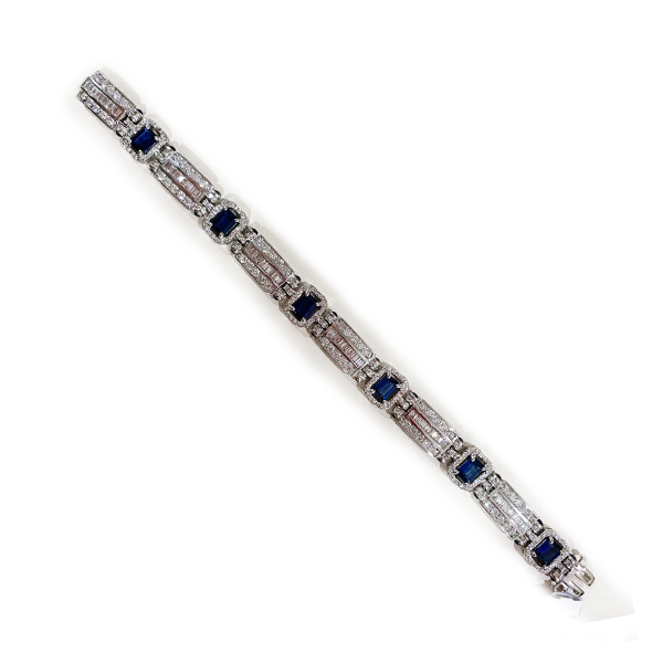 14k White Gold Sapphire Bracelet