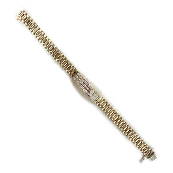 14k Yellow Gold Mens Diamond Bracelet