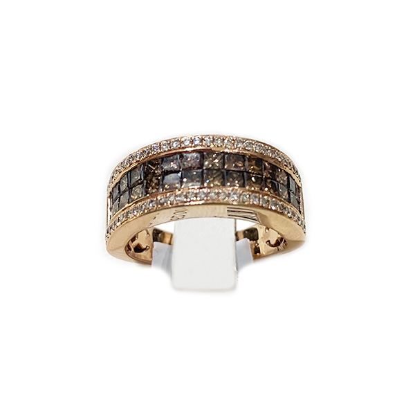 14k Rose Gold Brown Diamond Ring