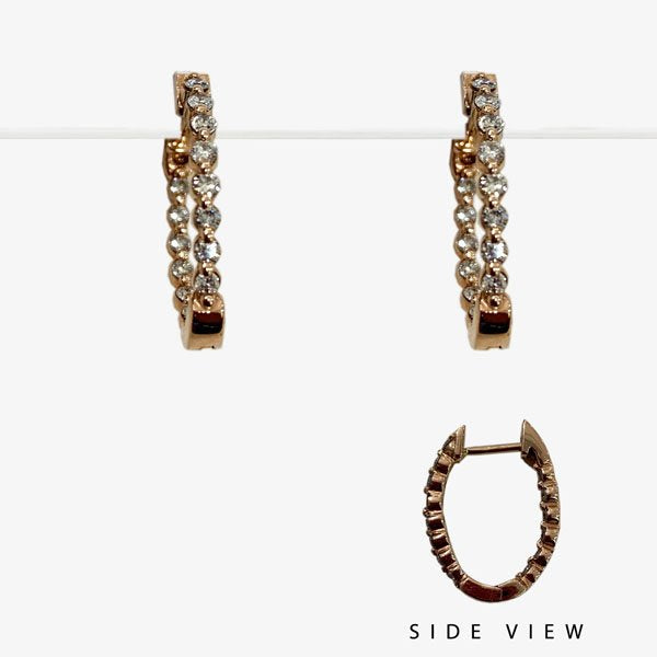 14k Rose Gold Diamond Earrings