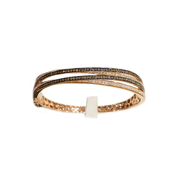 14k Rose Gold Brown Diamond Bangle