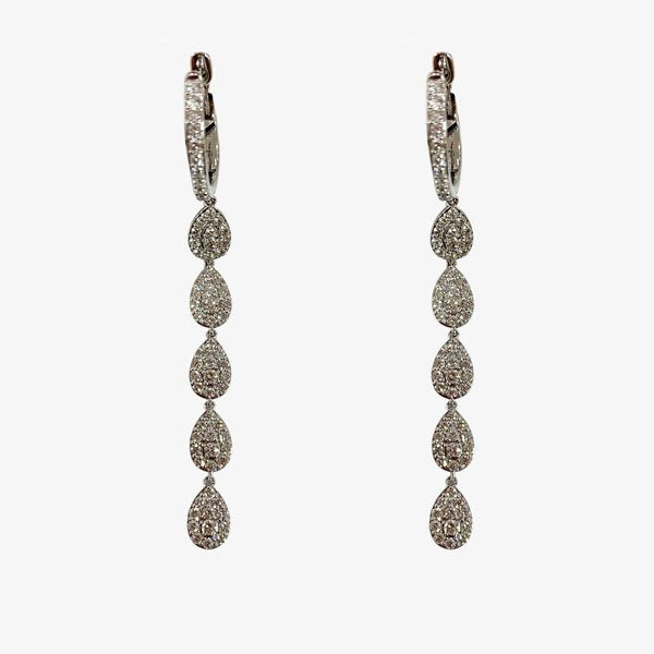 14k White Gold Diamond Earrings