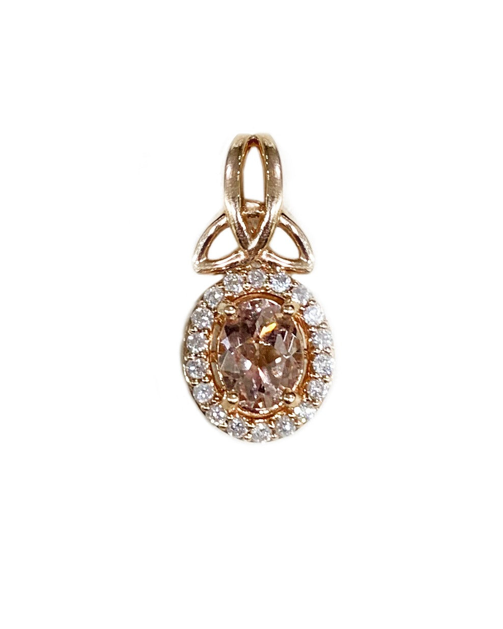 14k Rose Gold Morganite Pendant